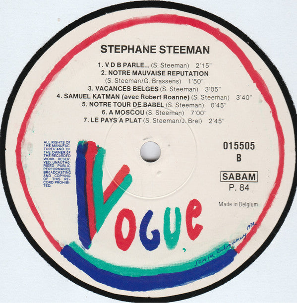 Stéphane Steeman : La Belgique Trépassée En Revue (LP)