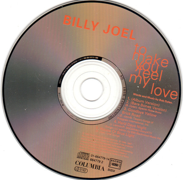 Billy Joel : To Make You Feel My Love (CD, Maxi)