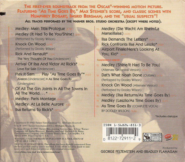 Max Steiner : Casablanca (Original Motion Picture Soundtrack) (CD, Album, RM)
