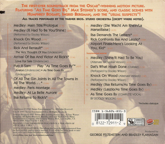 Max Steiner : Casablanca (Original Motion Picture Soundtrack) (CD, Album, RM)