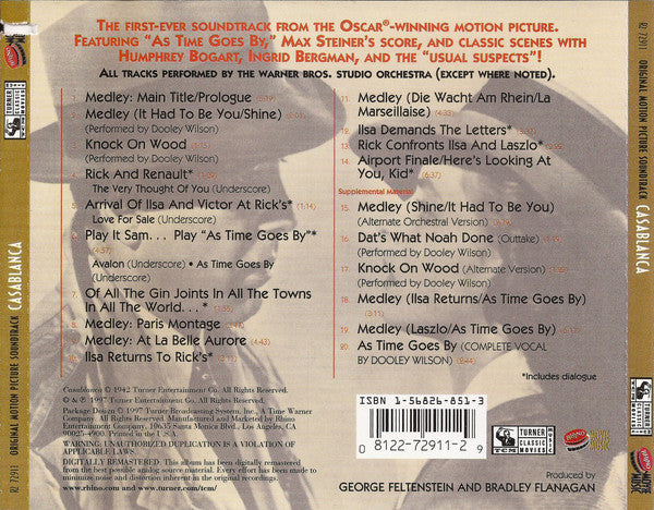 Max Steiner : Casablanca (Original Motion Picture Soundtrack) (CD, Album, RM)