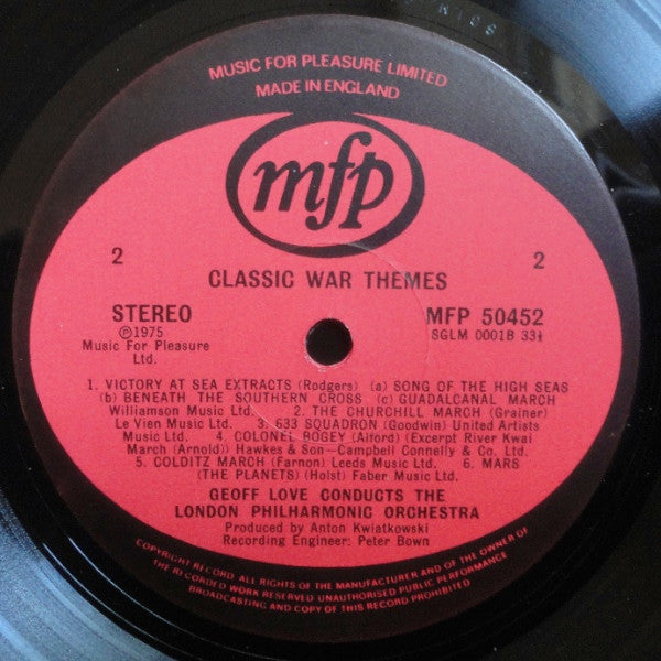 London Philharmonic Orchestra Conducted By Geoff Love : Classic War Themes (LP, RE, RP)