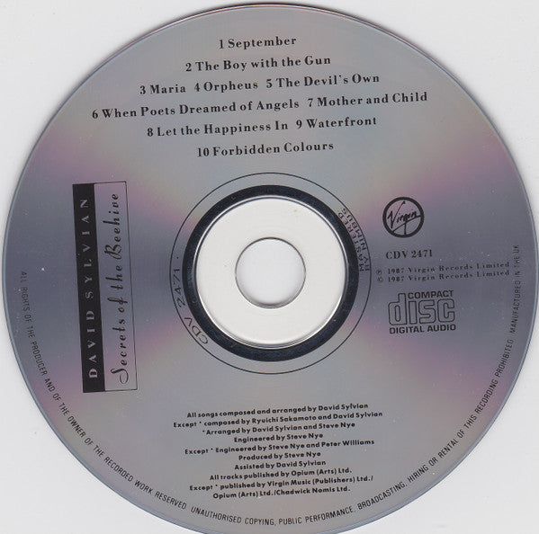 David Sylvian : Secrets Of The Beehive (CD, Album)