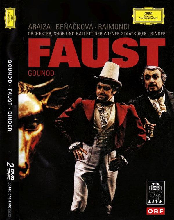 Charles Gounod - Francisco Araiza, Gabriela Beňačková, Ruggero Raimondi, Orchester Der Wiener Staatsoper, Wiener Staatsopernchor Und The Vienna State Opera Ballet, Erich Binder : Faust (2xDVD-V, Album, NTSC, Reg)