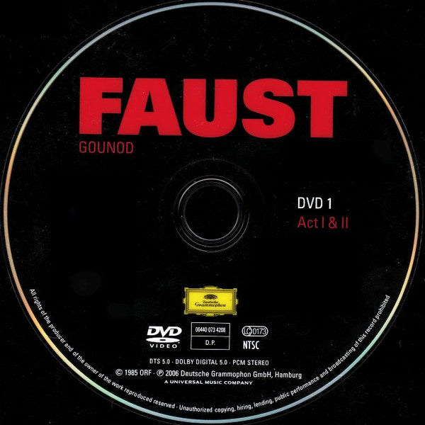 Charles Gounod - Francisco Araiza, Gabriela Beňačková, Ruggero Raimondi, Orchester Der Wiener Staatsoper, Wiener Staatsopernchor Und The Vienna State Opera Ballet, Erich Binder : Faust (2xDVD-V, Album, NTSC, Reg)