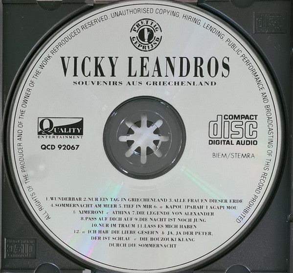 Vicky Leandros : Souvenirs Aus Griechenland (CD, Album, RE)