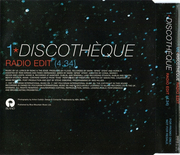 U2 : Discothèque (CD, Single, Promo)