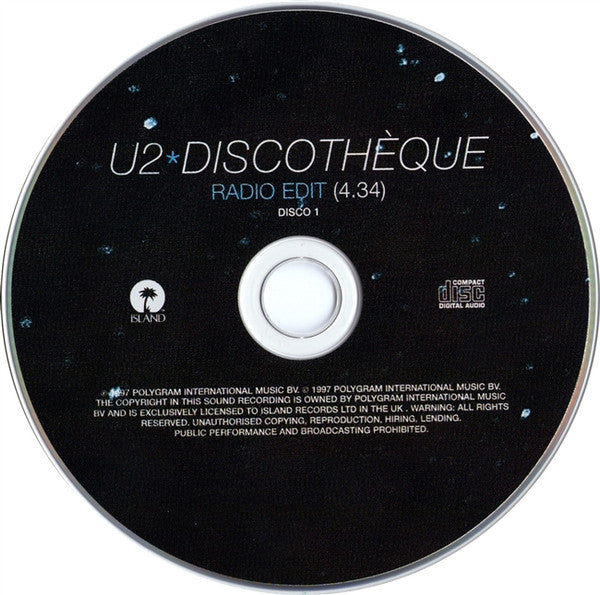 U2 : Discothèque (CD, Single, Promo)