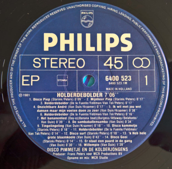 Disco Pimmetje En De Kolderjongens : Holderdebolder (12")