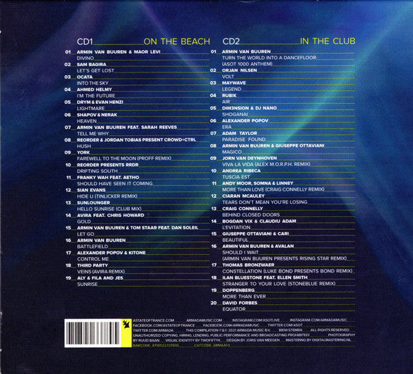 Armin van Buuren : A State Of Trance 2021 (2xCD, Mixed, Sli)