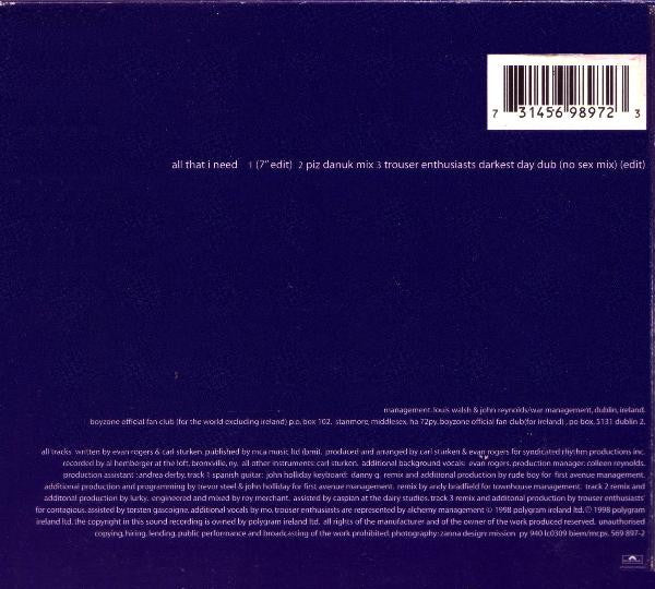 Boyzone : All That I Need (CD, Single)