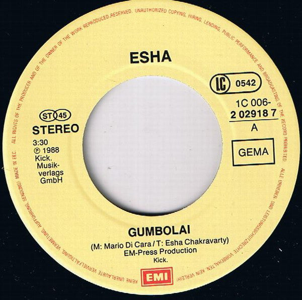 Esha Chakravarty : Gumbolai (7", Single)