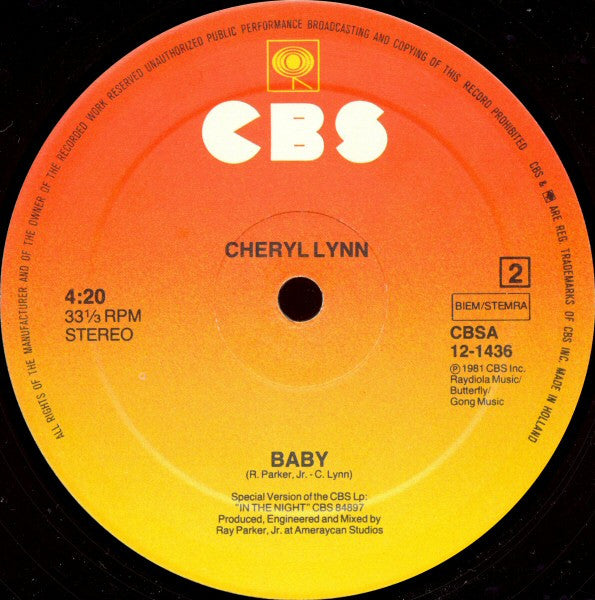 Cheryl Lynn : Shake It Up Tonight (12")