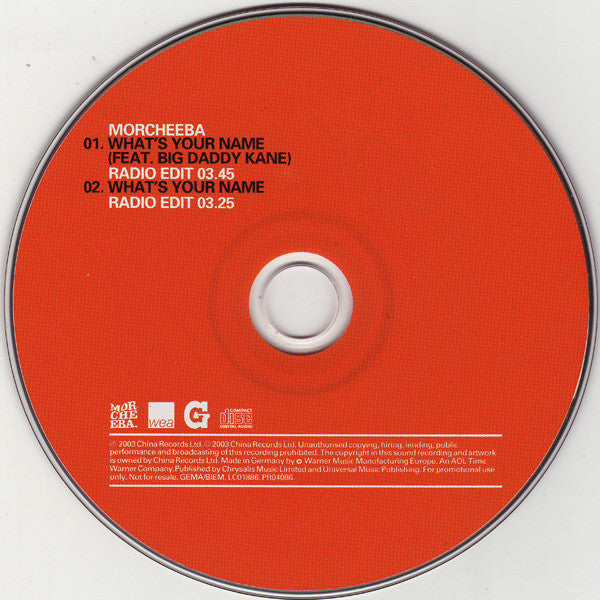 Morcheeba : What's Your Name (CD, Single, Promo)