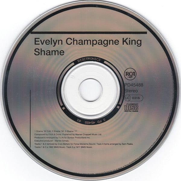 Evelyn Champagne King* : Shame (CD, Single)