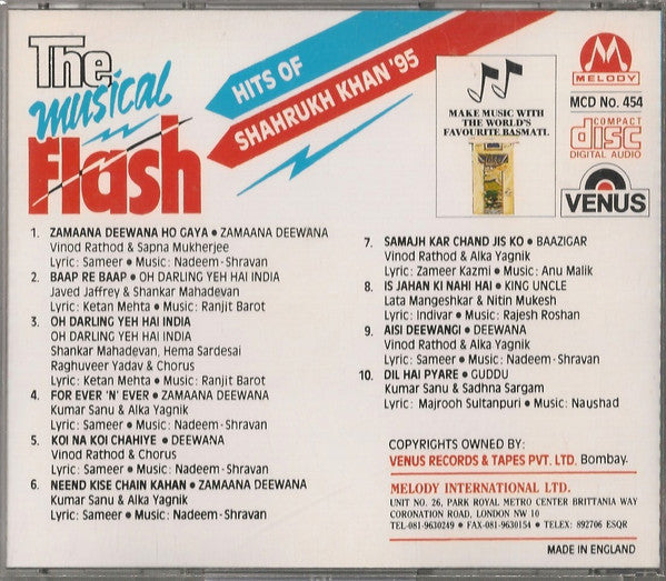 Various : The Musical Flash (Hits Of Shahrukh Khan '95) (CD, Comp)