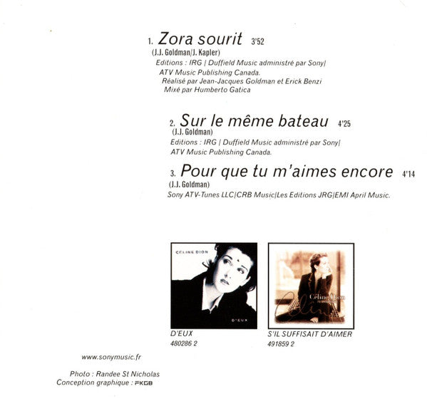 Céline Dion : Zora Sourit (CD, Maxi)