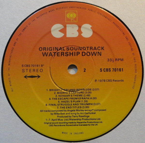 Angela Morley : Original Soundtrack Watership Down (LP, Album)