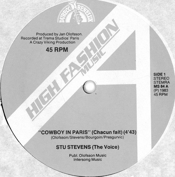 Stu Stevens : Cowboy In Paris (12")