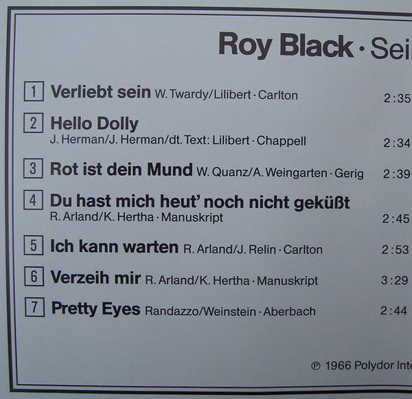 Roy Black : Seine Großen Erfolge (CD, Comp, Yel)
