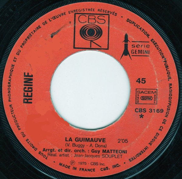 Régine : La Guimauve / Un Gars Comme Toi (7", Single)