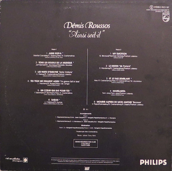 Demis Roussos : "Ainsi Soit-il" (LP, Album)