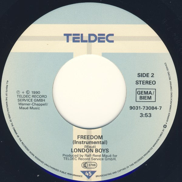 London Boys : Freedom (7", Single)