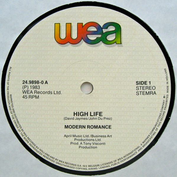 Modern Romance : High Life (12", Maxi)