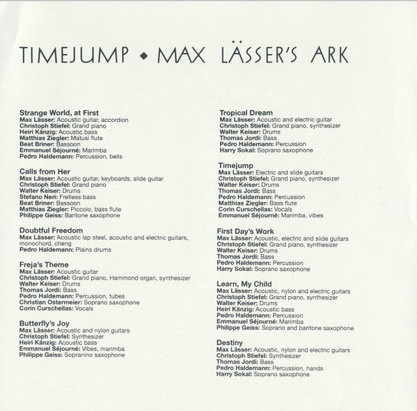 Max Lässer's Ark : Timejump (CD, Album)