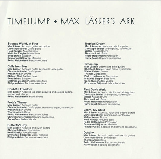 Max Lässer's Ark : Timejump (CD, Album)