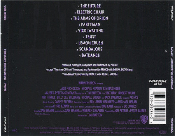 Prince : Batman™ (Motion Picture Soundtrack) (CD, Album, RE)