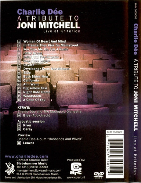 Charlie Dée : A Tribute To Joni Mitchell - Live At Kriterion (DVD, Album)
