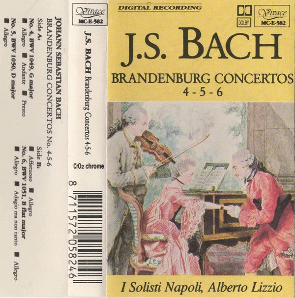 Johann Sebastian Bach, I Solisti Napoli, Alberto Lizzio : Brandenburg Concertos 4 - 5 - 6 (Cass, Dol)