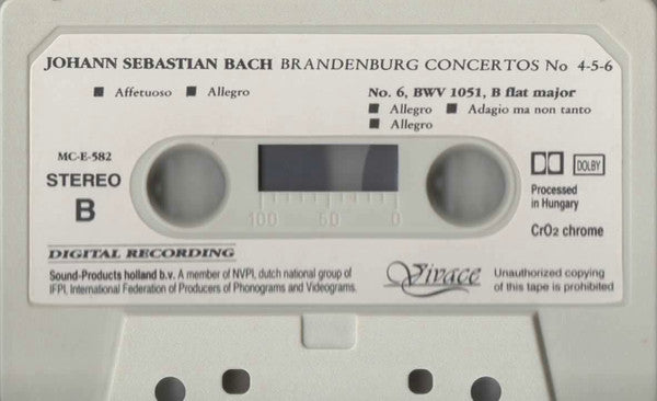 Johann Sebastian Bach, I Solisti Napoli, Alberto Lizzio : Brandenburg Concertos 4 - 5 - 6 (Cass, Dol)