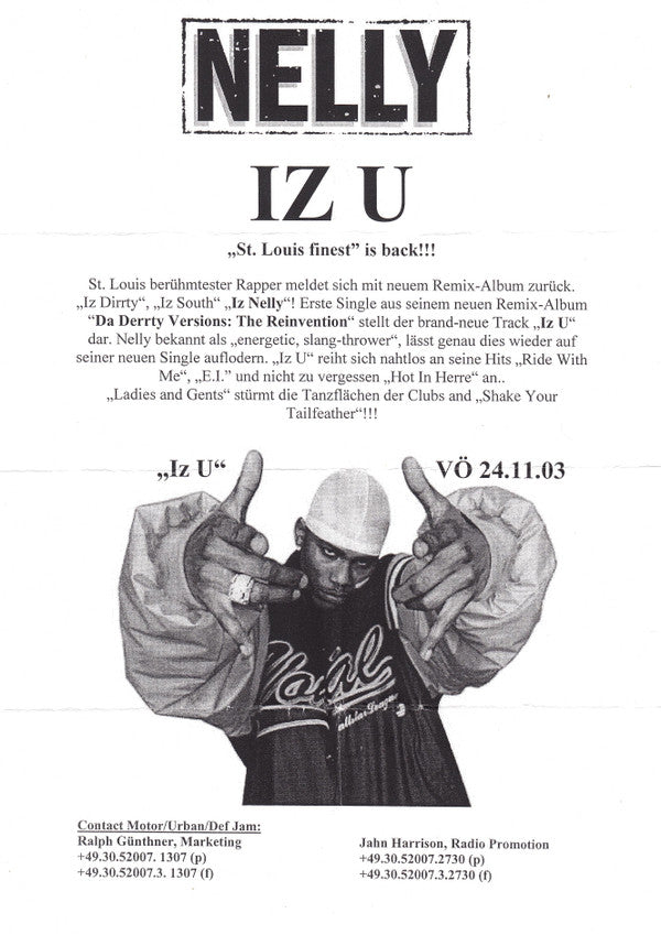 Nelly : Iz U (CD, Single, Promo, Car)