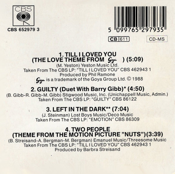 Barbra Streisand And Don Johnson : Till I Loved You (CD, Mini, Maxi)