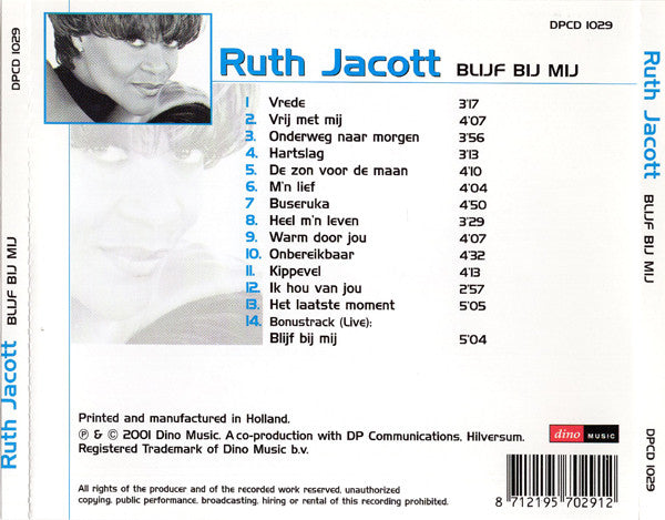 Ruth Jacott : Blijf Bij Mij (CD, Comp)