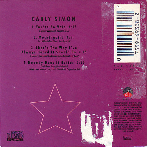 Carly Simon : You're So Vain (CD, Mini, Single)