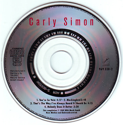 Carly Simon : You're So Vain (CD, Mini, Single)