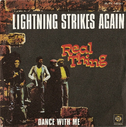 The Real Thing : Lightning Strikes Again / Dance With Me (7", Single)