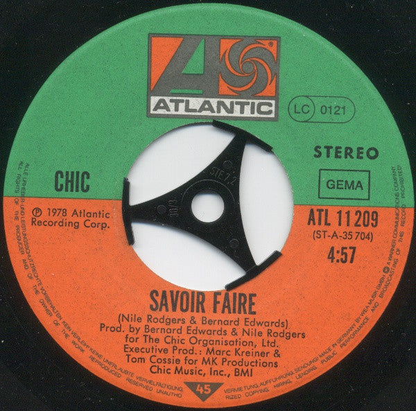 Chic : Le Freak b/w Savoir Faire (7", Single, Tel)