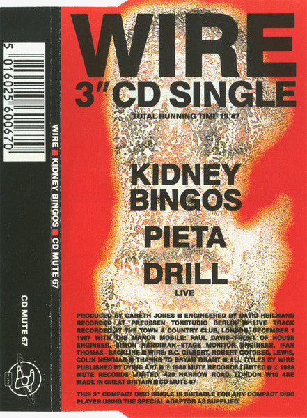 Wire : Kidney Bingos (CD, Mini, Single, Ltd)