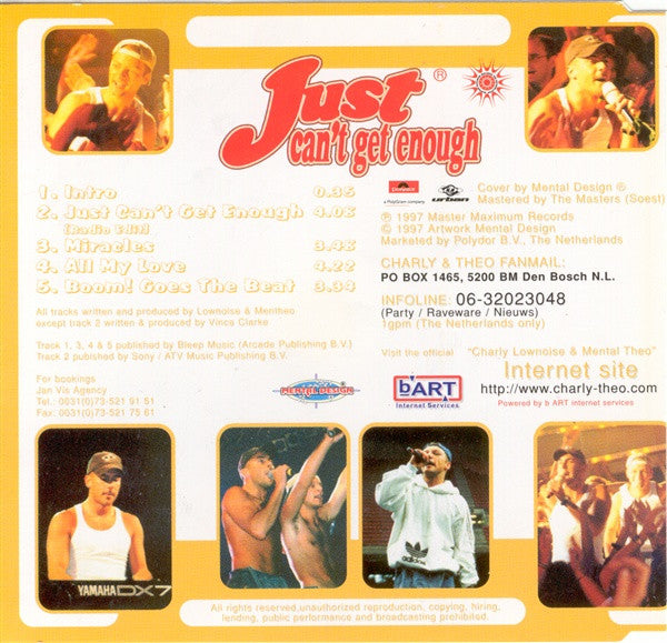 Charly Lownoise & Mental Theo : Just Can't Get Enough (CD, Maxi)