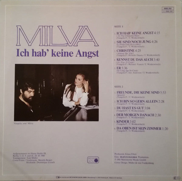 Milva : Ich Hab' Keine Angst (LP, Album)