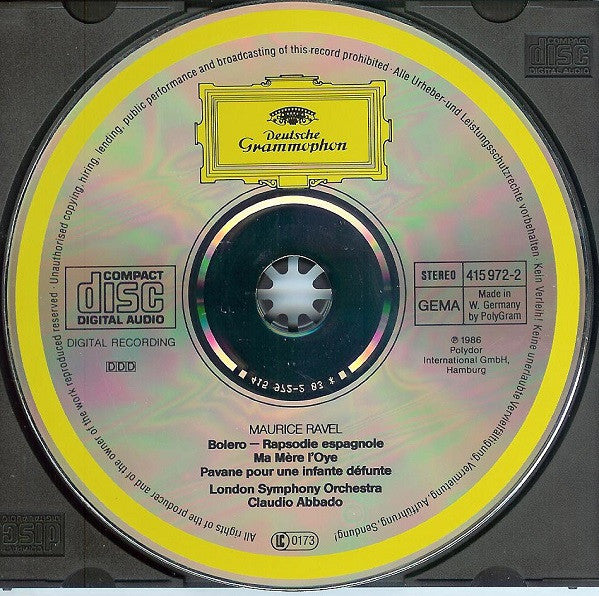 Maurice Ravel, London Symphony Orchestra, Claudio Abbado : Bolero ∙ Rapsodie Espagnole ∙ Ma Mère L'Oye ∙ Pavane (CD)