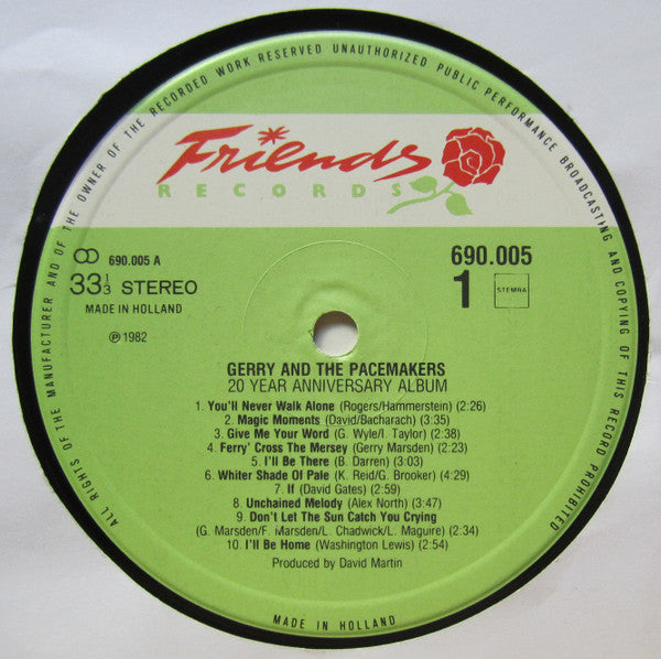 Gerry & The Pacemakers : 20 Year Anniversary Album (LP, Album)