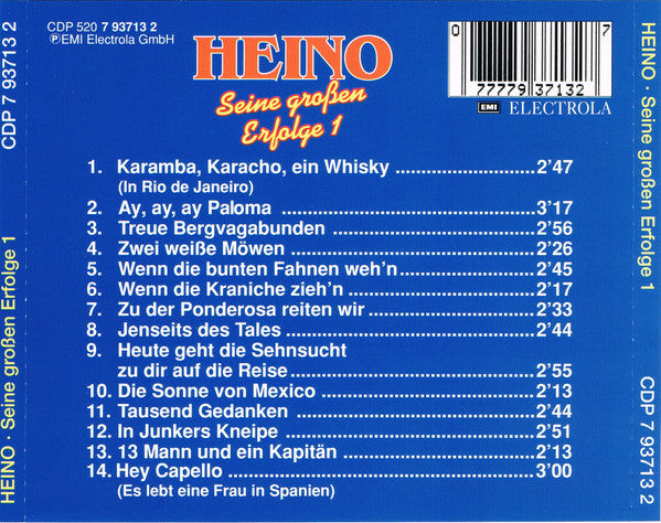 Heino : Seine Großen Erfolge 1 (CD, Comp)