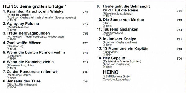 Heino : Seine Großen Erfolge 1 (CD, Comp)