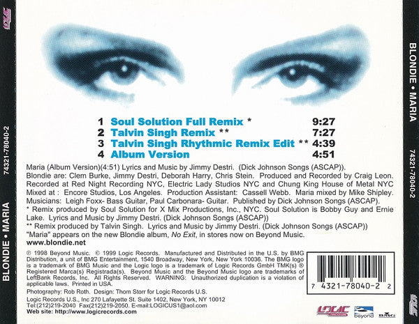 Blondie : Maria (The Remixes) (CD, Maxi)