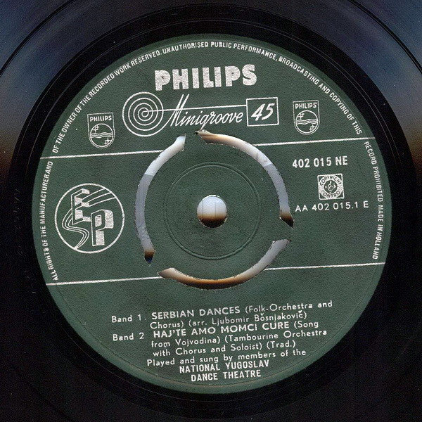National Yugoslav Dance Theatre : Balkan Tänze (7", EP, Min)